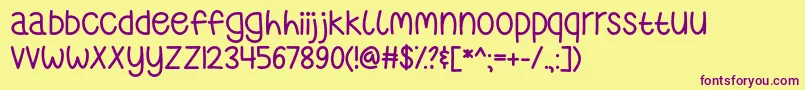 WhereTheLonelyOnesRoamOtf Font – Purple Fonts on Yellow Background
