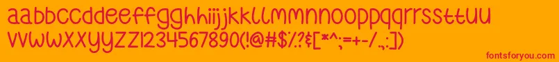 WhereTheLonelyOnesRoamOtf Font – Red Fonts on Orange Background