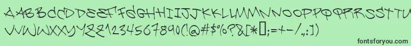 Be ffy Font – Black Fonts on Green Background
