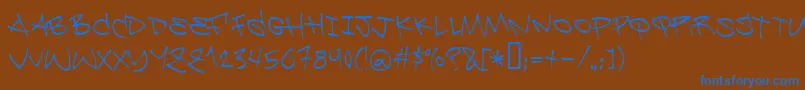 Be ffy Font – Blue Fonts on Brown Background