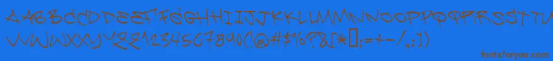 Be ffy Font – Brown Fonts on Blue Background