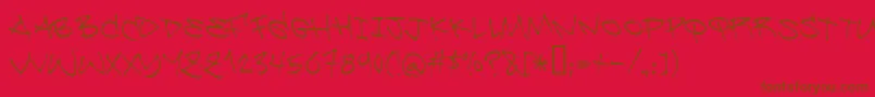 Be ffy Font – Brown Fonts on Red Background