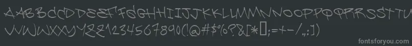 Fonte Be ffy – fontes cinzas em um fundo preto