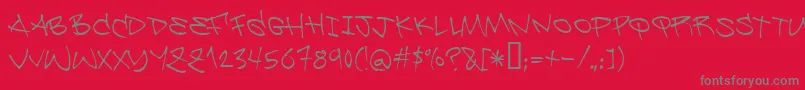 Be ffy-Schriftart – Graue Schriften auf rotem Hintergrund