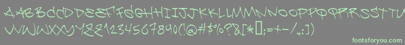 Be ffy Font – Green Fonts on Gray Background