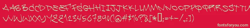 Be ffy Font – Green Fonts on Red Background
