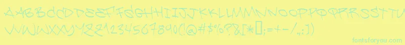 Police Be ffy – polices vertes sur fond jaune