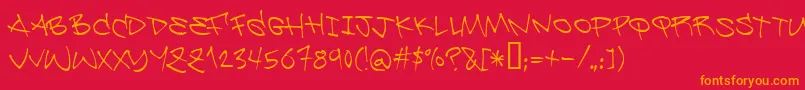 Be ffy Font – Orange Fonts on Red Background