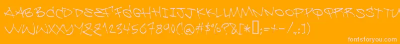 Be ffy Font – Pink Fonts on Orange Background