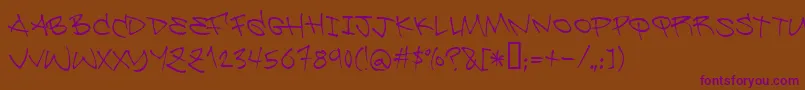 Be ffy Font – Purple Fonts on Brown Background