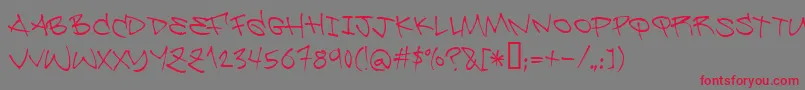 Be ffy Font – Red Fonts on Gray Background