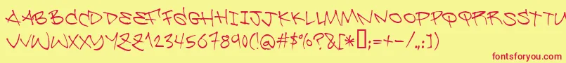 Be ffy Font – Red Fonts on Yellow Background