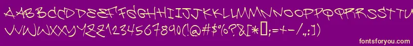 Be ffy-fontti – keltaiset fontit violetilla taustalla
