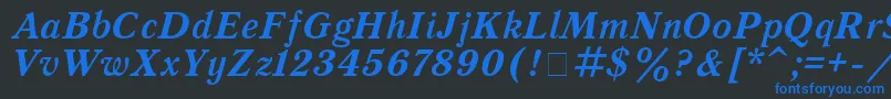 QuantantiquaBoldItalic Font – Blue Fonts on Black Background