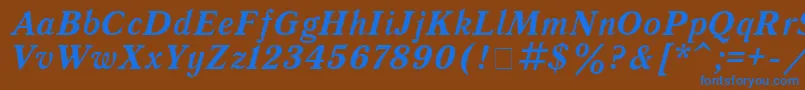 フォントQuantantiquaBoldItalic – 茶色の背景に青い文字