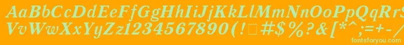 QuantantiquaBoldItalic Font – Green Fonts on Orange Background