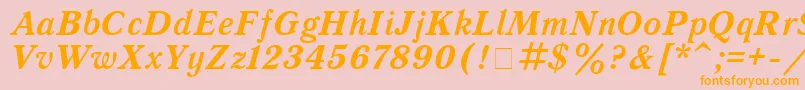 QuantantiquaBoldItalic Font – Orange Fonts on Pink Background