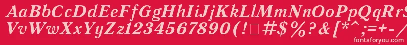 QuantantiquaBoldItalic Font – Pink Fonts on Red Background