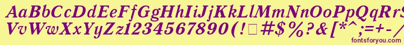 QuantantiquaBoldItalic Font – Purple Fonts on Yellow Background
