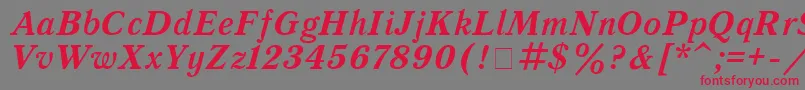 QuantantiquaBoldItalic Font – Red Fonts on Gray Background