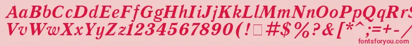 フォントQuantantiquaBoldItalic – ピンクの背景に赤い文字