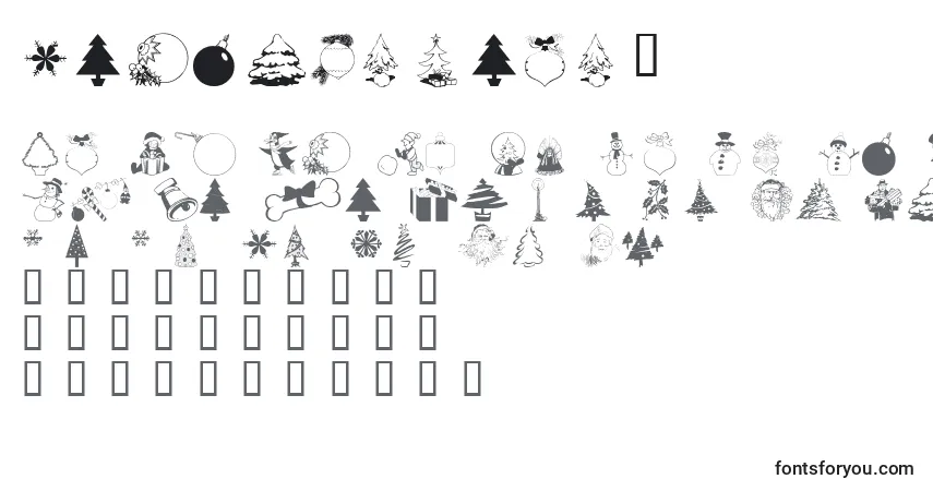 Czcionka Wmchristmas3 – alfabet, cyfry, specjalne znaki
