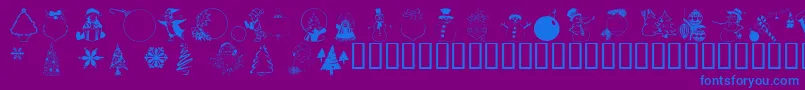 フォントWmchristmas3 – 紫色の背景に青い文字