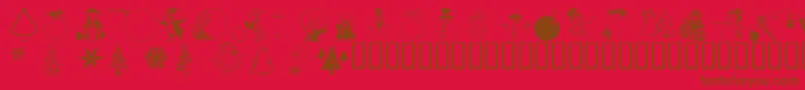 フォントWmchristmas3 – 赤い背景に茶色の文字