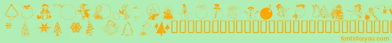 Wmchristmas3 Font – Orange Fonts on Green Background