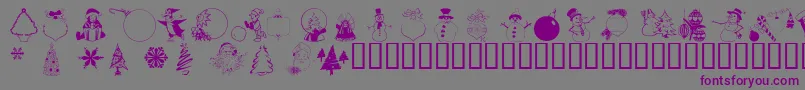 フォントWmchristmas3 – 紫色のフォント、灰色の背景
