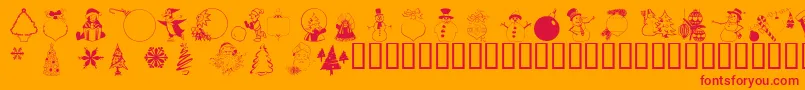 fuente Wmchristmas3 – Fuentes Rojas Sobre Fondo Naranja