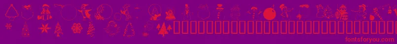 Wmchristmas3-Schriftart – Rote Schriften auf violettem Hintergrund