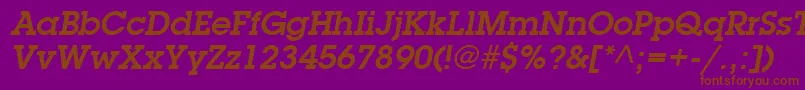 Fonte ItcLubalinGraphLtDemioblique – fontes marrons em um fundo roxo