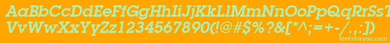 ItcLubalinGraphLtDemioblique Font – Green Fonts on Orange Background