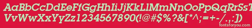 ItcLubalinGraphLtDemioblique Font – Green Fonts on Red Background