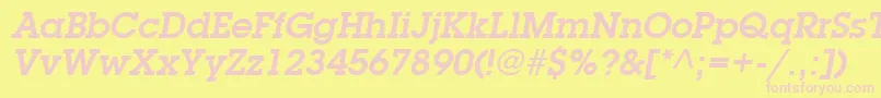 ItcLubalinGraphLtDemioblique Font – Pink Fonts on Yellow Background