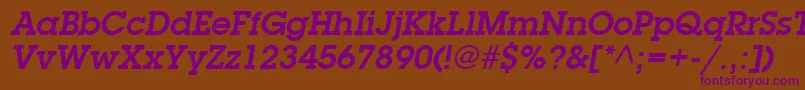 ItcLubalinGraphLtDemioblique Font – Purple Fonts on Brown Background