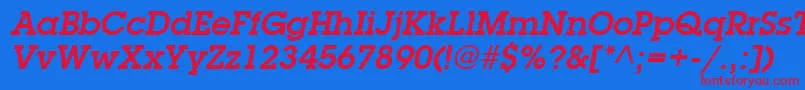 ItcLubalinGraphLtDemioblique-fontti – punaiset fontit sinisellä taustalla