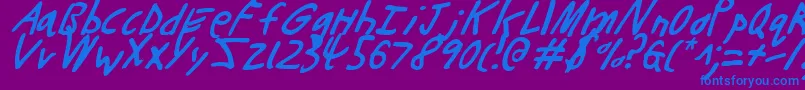 Buttonsli Font – Blue Fonts on Purple Background