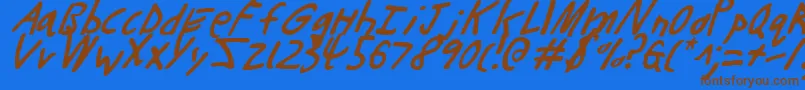 Buttonsli Font – Brown Fonts on Blue Background