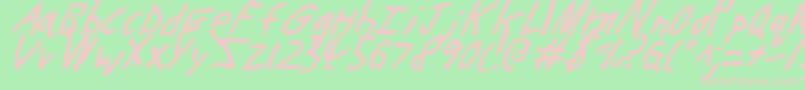 Buttonsli Font – Pink Fonts on Green Background