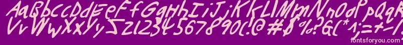 Buttonsli Font – Pink Fonts on Purple Background