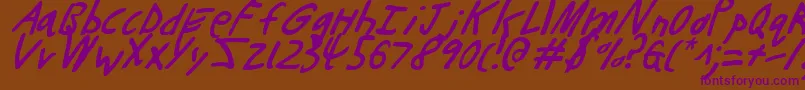 Buttonsli Font – Purple Fonts on Brown Background