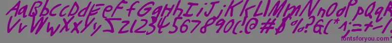 Buttonsli-fontti – violetit fontit harmaalla taustalla