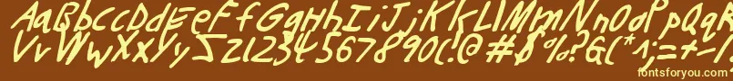 Шрифт Buttonsli – жёлтые шрифты на коричневом фоне
