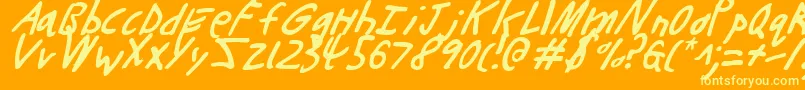 Buttonsli Font – Yellow Fonts on Orange Background