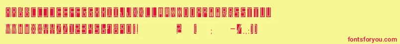 BetaBlock Font – Red Fonts on Yellow Background