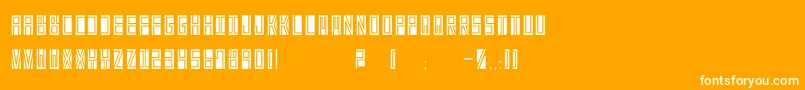 BetaBlock-Schriftart – Weiße Schriften auf orangefarbenem Hintergrund