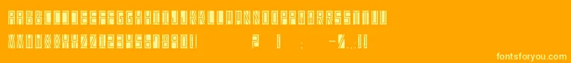 BetaBlock-Schriftart – Gelbe Schriften auf orangefarbenem Hintergrund