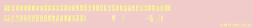 BetaBlock-Schriftart – Gelbe Schriften auf rosa Hintergrund